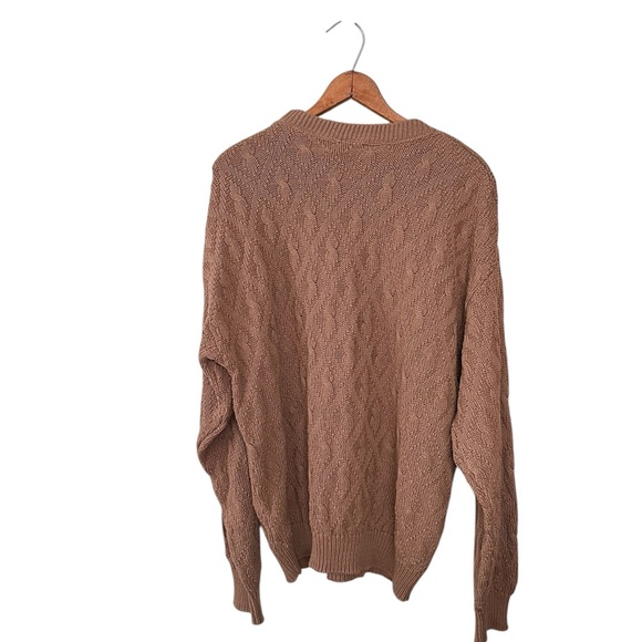 Vintage John Henry Camel Brown Cableknit 100% cotton sweater large - Picture 3 of 3